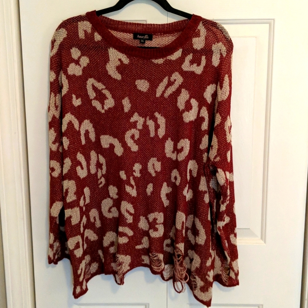 Feline distressed sweater